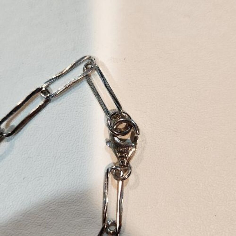 Bianca Milano Sterling Silver paperclip chain ankle bracelet - Picture 5 of 5